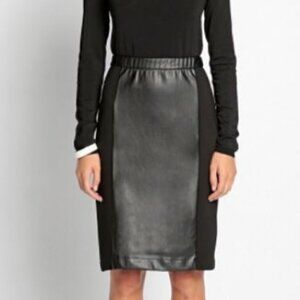 Pink Tartan size 4 BNWT black vegan leather skirt